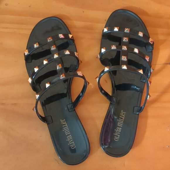 Olivia Miller Studded Strappy Slides - Picture 2 of 5